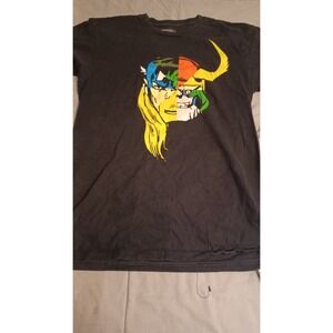 Marvel Comics Shirt Mens Large Black Graphic Tee Crew Neck Pullover‎ Stretch
